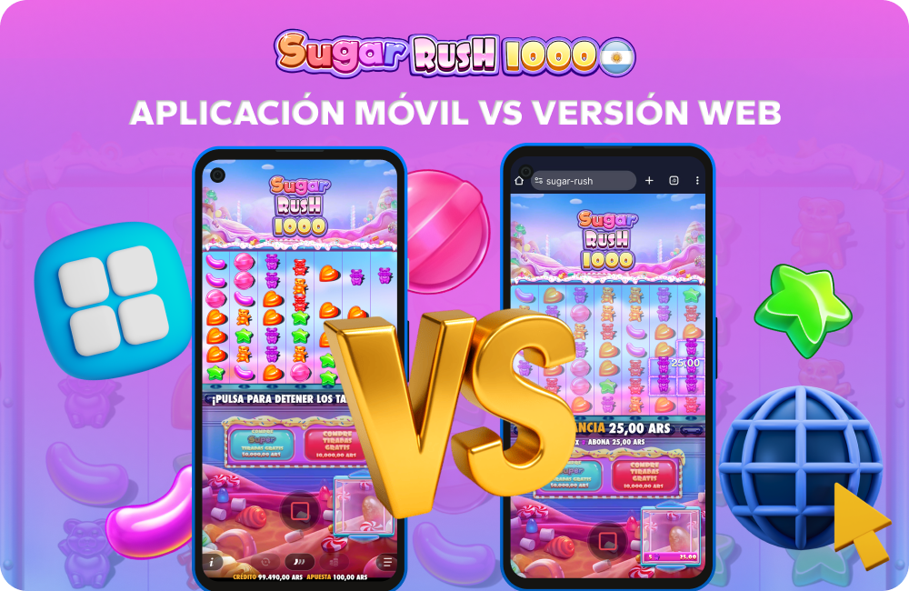 La tragamonedas Sugar Rush está disponible en la versión web y en la aplicación del casino