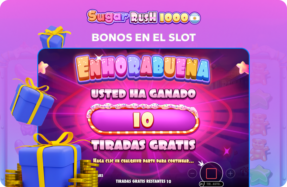 Sugar Rush ofrece cascadas, multiplicadores, giros gratis y bonos de casino para aumentar tus ganancias