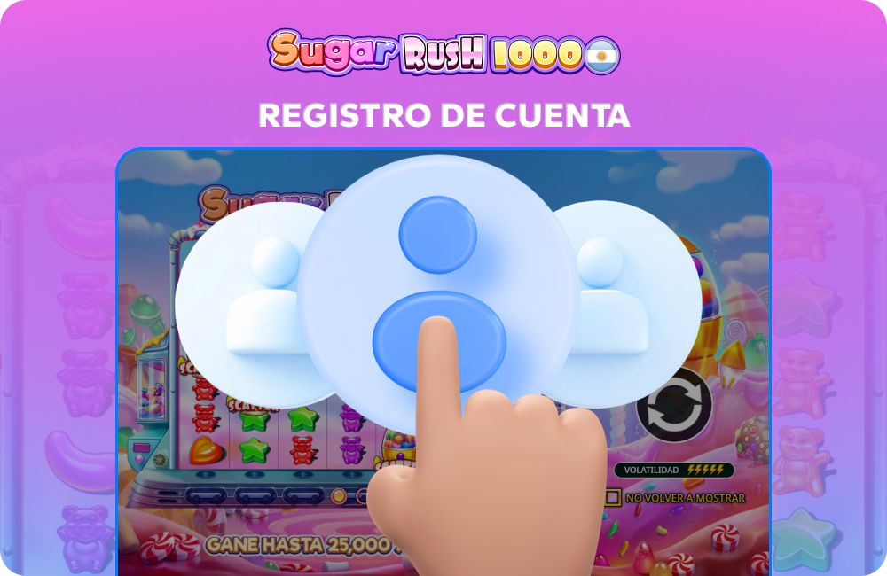 Una vez elegido el casino, para jugar a Sugar Rush es necesario crear una cuenta