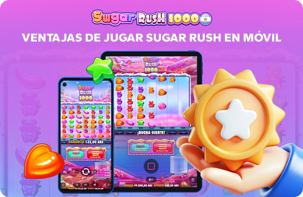 Sugar Rush para celular es cómodo, rápido, económico y está disponible para jugar en cualquier momento y en cualquier lugar